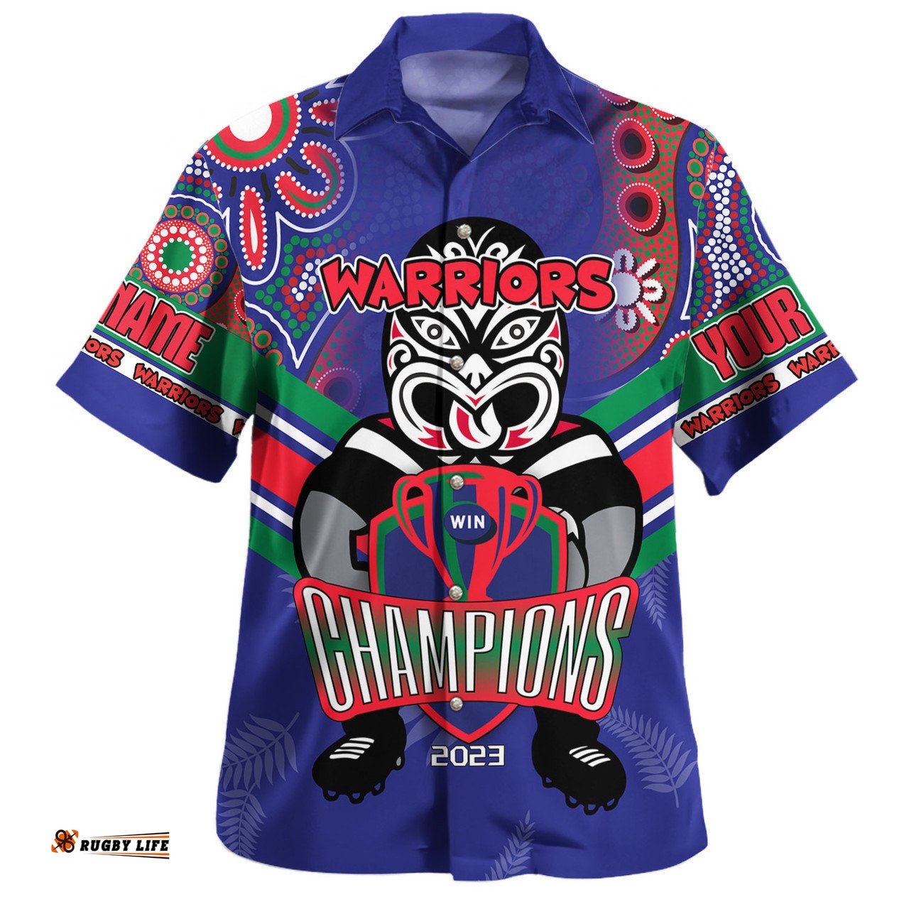 New Zealand Warriors Sport Hawaiian Shirt - Custom Talent Win Games But Teamwork And Intelligence Win Championships With Aboriginal Style