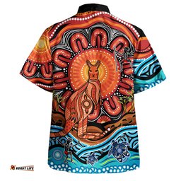 Australia Hawaiian Shirt Aboriginal Inspired Kangaroo Dreaming Dot Painting Pattern