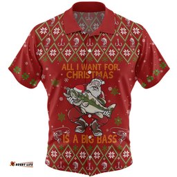 Australia Christmas Fishing Custom Hawaiian Shirt - All I Want For Christmas Is A Big Bass Hawaiian Shirt