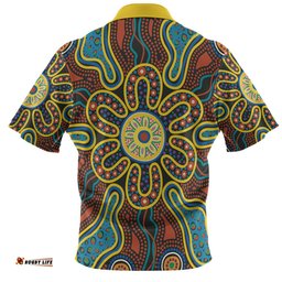 Australia Dot Painting Inspired Aboriginal Hawaiian Shirt - Aboriginal Dot Art Color Inspired Hawaiian Shirt
