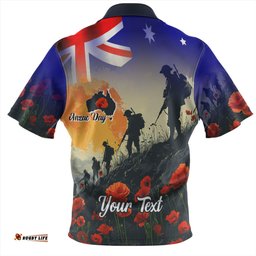 Australia Custom Hawaiian Shirt - Anzac Day Soldiers With Australia Flag