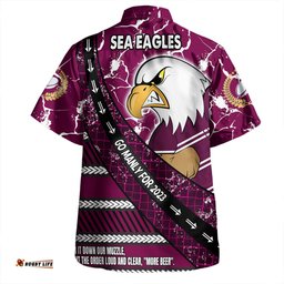 Manly Warringah Sea Eagles Hawaiian Shirt - Theme Song For Rugby With Sporty Style
