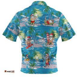 Australia Surfing Christmas Hawaiian Shirt - Tropical Santa Surfing Funny Hawaiian Shirt