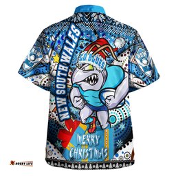 Cockroaches Christmas Hawaiian Shirt - Custom NSW Go Blues Cockroaches Aboriginal Inspired With Snowflake Hawaiian Shirt