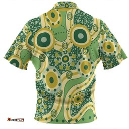 Australia Aboriginal Hawaiian Shirt - Yellow Aboriginal Dot Art Inspired Hawaiian Shirt