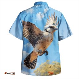 Australia Kookaburra Hawaiian Shirt - Flying Kookaburra with Blue Sky Hawaiian Shirt