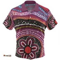 Australia Dot Painting Inspired Aboriginal Hawaiian Shirt - Aboriginal Color Dot Inspired Hawaiian Shirt
