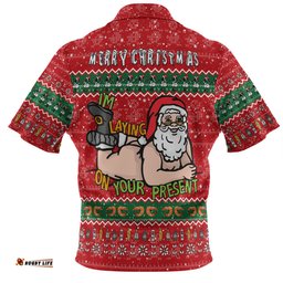 Australia Christmas Custom Hawaiian Shirt - Merry Chrismas I'm Laying On Your Present Hawaiian Shirt