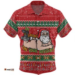 Australia Christmas Custom Hawaiian Shirt - Merry Chrismas I'm Laying On Your Present Hawaiian Shirt