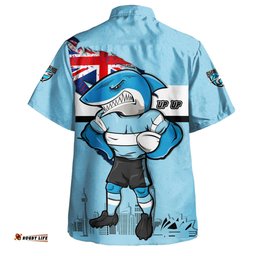 Cronulla-Sutherland Sharks Hawaiian Shirt Custom For Die Hard Fan Australia Flag Scratch Style