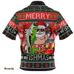 Australia Christmas Fishing Hawaiian Shirt - Merrry Fishmas Angler Santa Claus Hawaiian Shirt