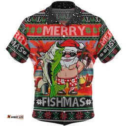 Australia Christmas Fishing Hawaiian Shirt - Merrry Fishmas Angler Santa Claus Hawaiian Shirt