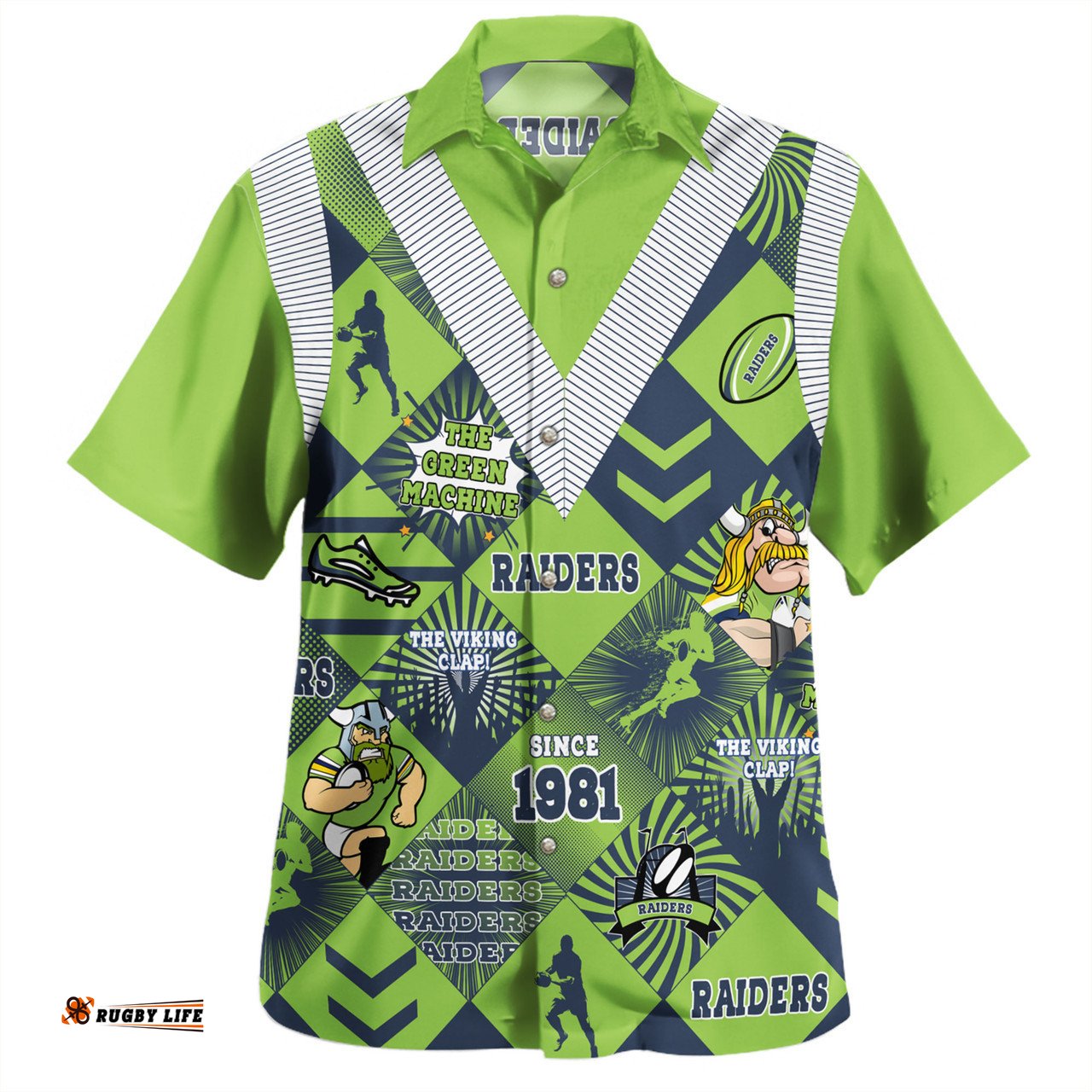 Canberra Raiders Hawaiian Shirt - Argyle Patterns Style Tough Fan Rugby For Life