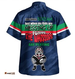 New Zealand Warriors Mother's Day Hawaiian Shirt - Screaming Mom and Crazy Fan