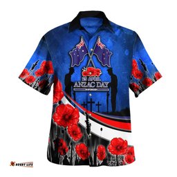 Australia Hawaiian Shirt - Anzac Day NZ Australia Poppies Flowers