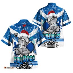 Canterbury-Bankstown Bulldogs Christmas Hawaiian Shirt - Custom Canterbury-Bankstown Bulldogs Aboriginal Inspired Jersey Signature Hoodie