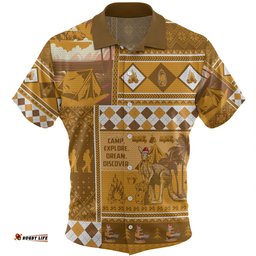 Australia Camping Christmas Hawaiian Shirt - Xmas Camping With Kangaroo Vintage Hawaiian Shirt