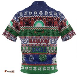 New Zealand Warriors Christmas Maori Custom Hawaiian Shirt - Indigenous Knitted Ugly Xmas Style Hawaiian Shirt