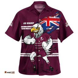 Manly Warringah Sea Eagles Hawaiian Shirt Custom For Die Hard Fan Australia Flag Scratch Style
