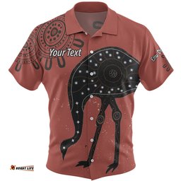 Australia Emu Aboriginal Custom Hawaiian Shirt - Emu Dreamtime Hawaiian Shirt
