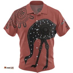 Australia Emu Aboriginal Custom Hawaiian Shirt - Emu Dreamtime Hawaiian Shirt