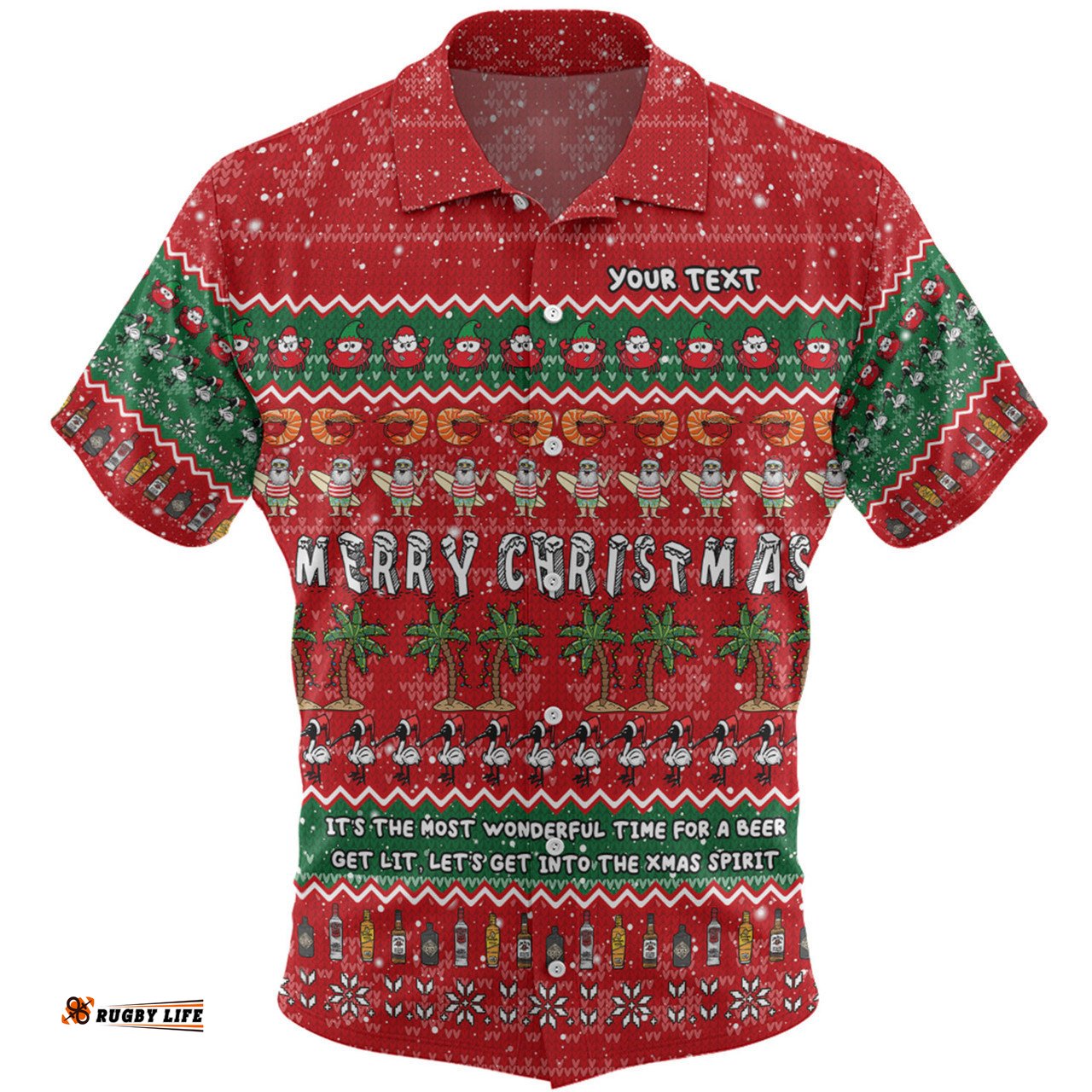 Australia Christmas Custom Hawaiian Shirt - Aussie Ugly Christmas Let's Get Lit Hawaiian Shirt