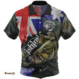 Australia Fishing Hawaiian Shirt - Bad To The Bone Fishing Australia Flag Vintage Hawaiian Shirt