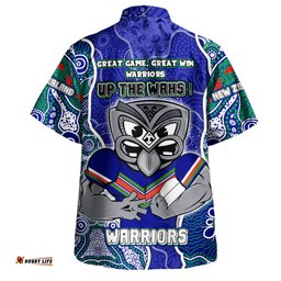 New Zealand Warriors Grand Final Custom Hawaiian Shirt - Custom New Zealand Warriors With Contemporary Style Of Aboriginal Painting Hawaiian Shirt