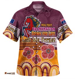 Brisbane Broncos Anzac Custom Hawaiian Shirt - Anzac Day Bronxnation for Life Shirt