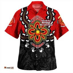Australia Hawaiian Shirt Aboriginal Inspired Naidoc Symbol Pattern