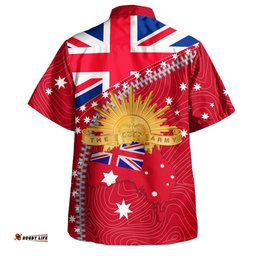 Australia Hawaiian Shirt - Anzac Day Lest We Forget Australian Red Ensign