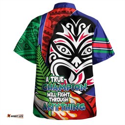 New Zealand Warriors Grand Final Hawaiian Shirt - A True Champion Will Fight Through Anything With Polynesian Patterns