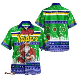 Canberra Raiders Christmas Hawaiian Shirt - Custom Canberra Raiders Ugly Christmas And Aboriginal Patterns Hoodie