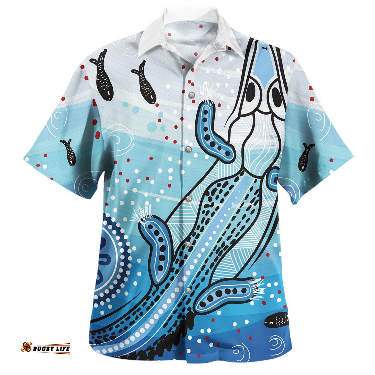 Australia Crocodile Hawaiian Shirt - Aboriginal Dot Artwork With Crocodile Hawaiian Shirt