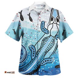 Australia Crocodile Hawaiian Shirt - Aboriginal Dot Artwork With Crocodile Hawaiian Shirt
