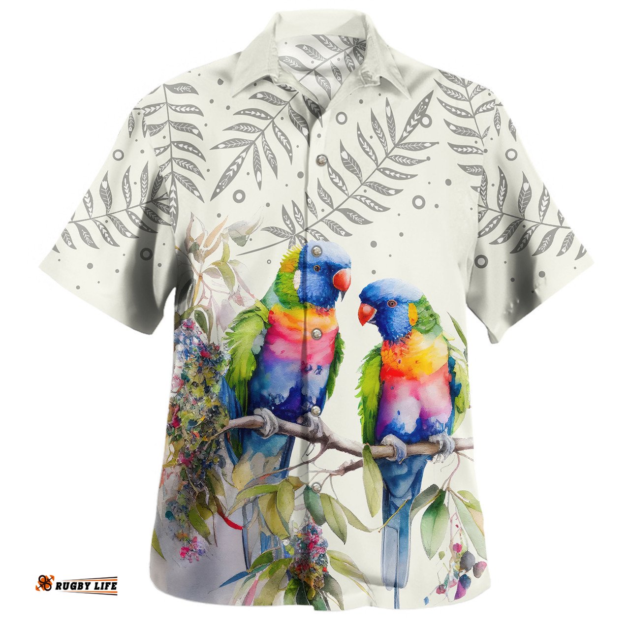 Australia Rainbow Lorikeets Hawaiian Shirt - Rainbow Lorikeets Birds Art Hawaiian Shirt
