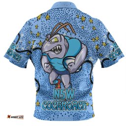 New South Wales Cockroaches Custom Hawaiian Shirt - Team With Dot And Star Patterns For Tough Fan Hawaiian Shirt