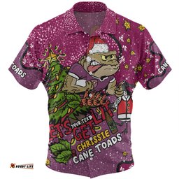 Queensland Cane Toads Christmas Custom Hawaiian Shirt - Let's Get Lit Chrisse Pressie Hawaiian Shirt