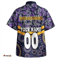Melbourne Storm Hawaiian Shirt - Tropical Patterns And Dot Painting Eat Sleep Rugby Repeat