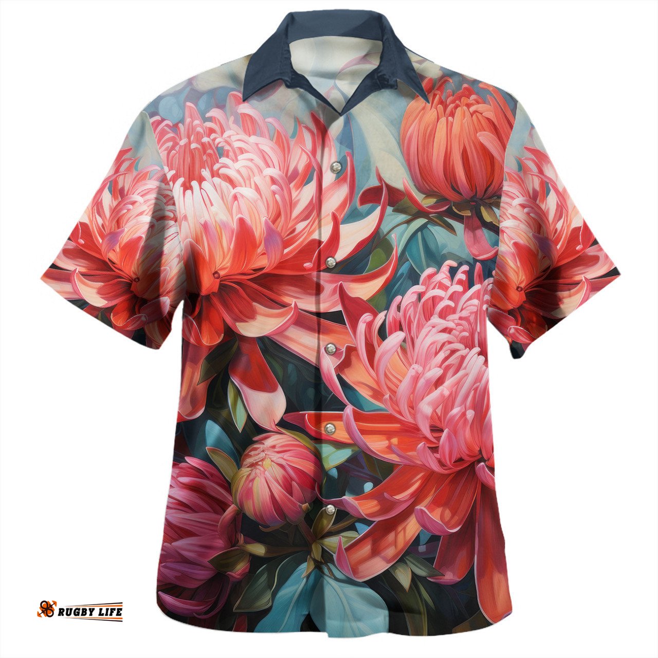 Australia Waratah Hawaiian Shirt - Waratah Oil Painting Abstract Ver4 Hawaiian Shirt