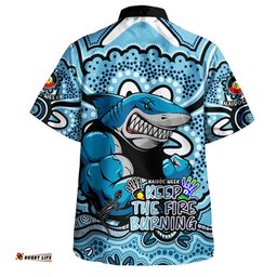 Cronulla-Sutherland Sharks Hawaiian Shirt Aboriginal Inspired Naidoc Week Custom For Die Hard Fan Supporters