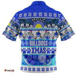 Canterbury-Bankstown Bulldogs Christmas Aboriginal Custom Hawaiian Shirt - Indigenous Knitted Ugly Xmas Style Hawaiian Shirt