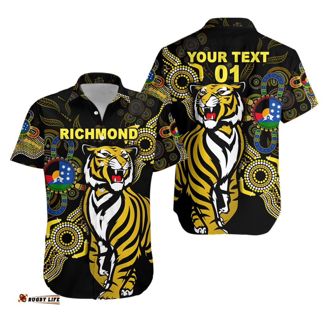 Custom Personalised Richmond Tigers Hawaiian Shirt NAIDOC Heal Country! Heal Our Nation Indigenous Vibes, Custom Text And Number