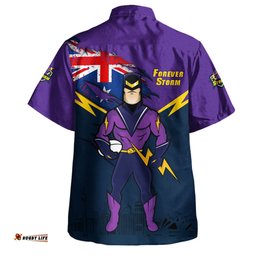 Melbourne Storm Hawaiian Shirt Custom For Die Hard Fan Australia Flag Scratch Style