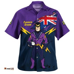 Melbourne Storm Hawaiian Shirt Custom For Die Hard Fan Australia Flag Scratch Style