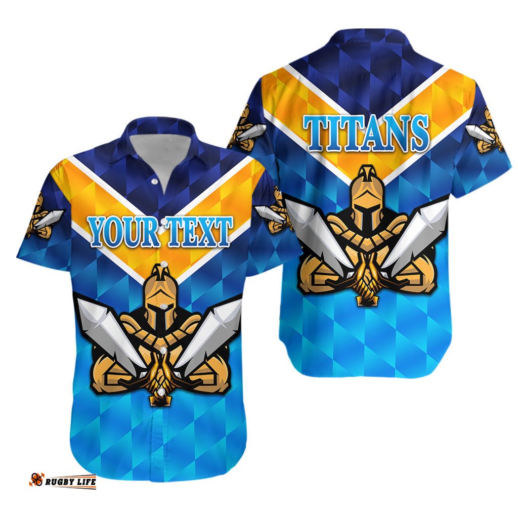 Custom Personalised Gold Coast Titans Hawaiian Shirt Gladiator Original Style