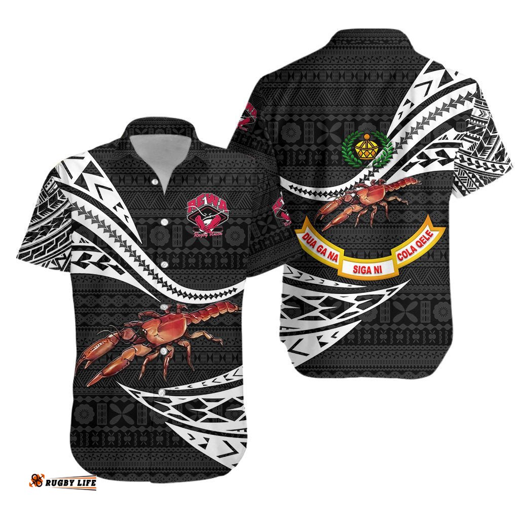 Rewa Rugby Union Fiji Hawaiian Shirt Unique Version Black