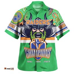 Canberra Raiders Hawaiian Shirt - Custom Talent Win Games But Teamwork And Intelligence Win Championships With Aboriginal Style