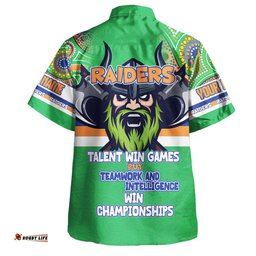 Canberra Raiders Hawaiian Shirt - Custom Talent Win Games But Teamwork And Intelligence Win Championships With Aboriginal Style