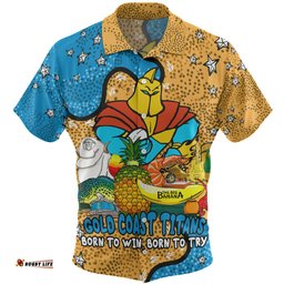 Gold Coast Titans Custom Hawaiian Shirt - Australian Big Things Hawaiian Shirt